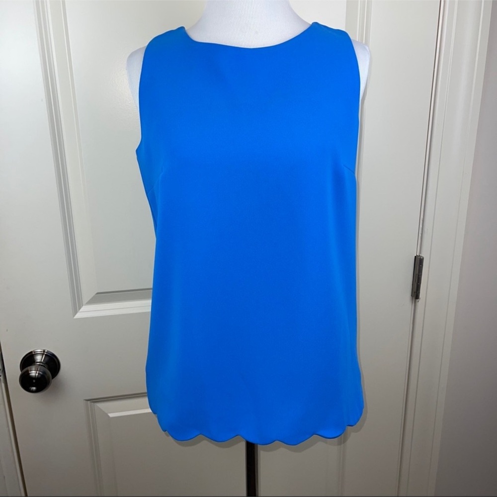 ❤️❤️ J Crew Sleeveless Scalloped Edge Blue top❤️❤️XXS
